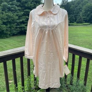 Barbizon gown nightgown nightie cottagecore romantic granny embroidery pink L